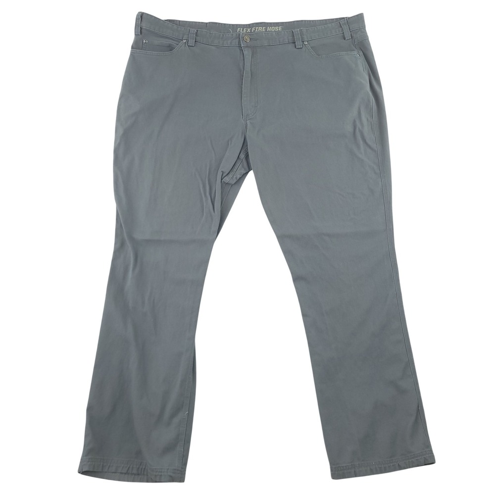 Duluth Trading Co Flex Fire Hose Pants Mens 48x34 Gray Canvas Stretch Casual